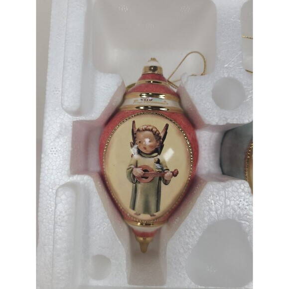 3 Vintage MJ Hummel Angels Porcelain Christmas Ornaments Bradford Editions W/COA - Picture 2 of 8